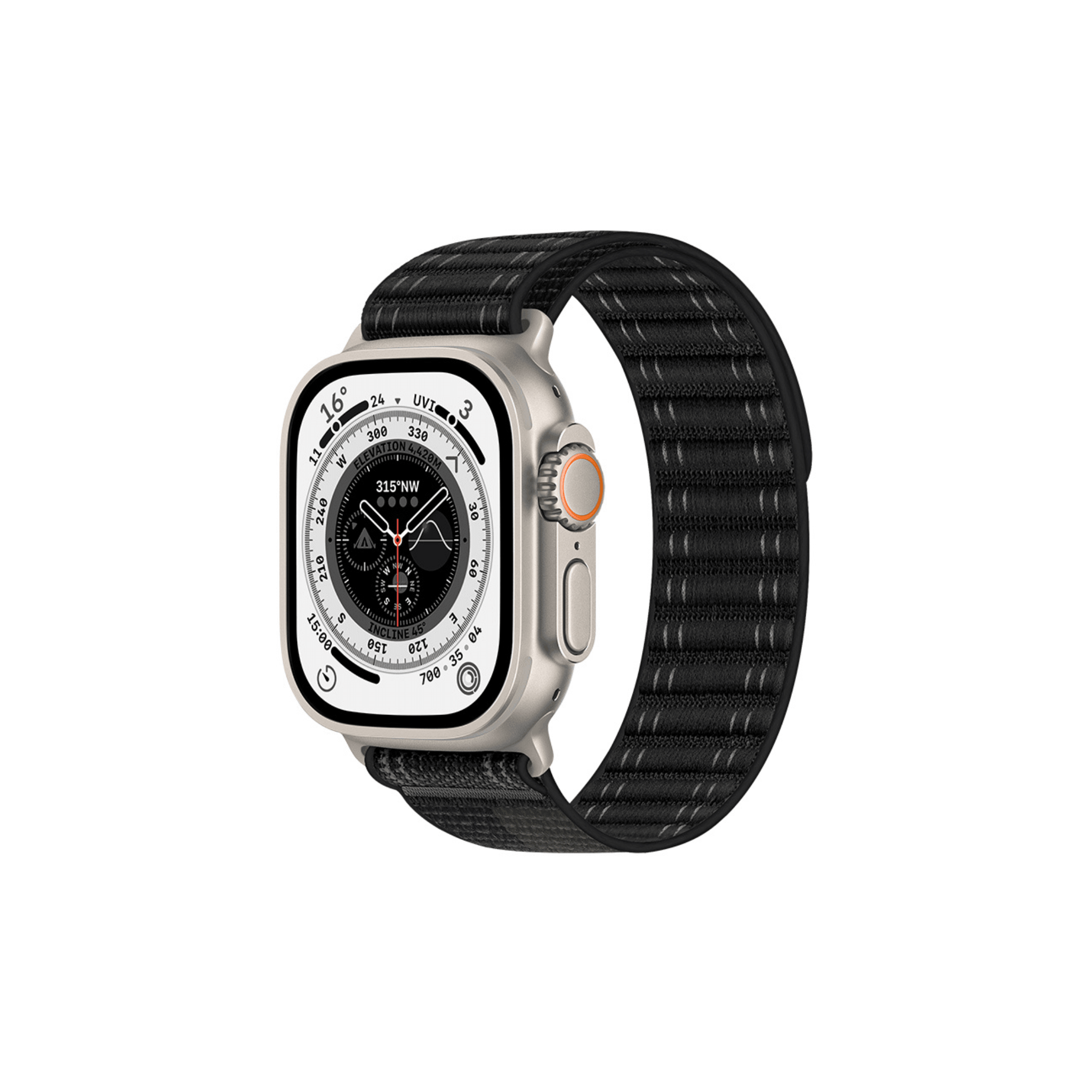 Novo Loop in Schwarz – robustes Textilarmband mit starkem Klettverschluss für Apple Watch